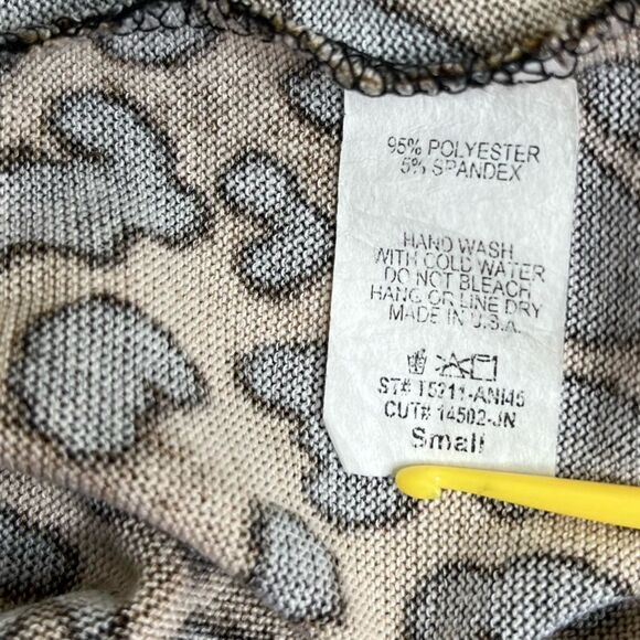 Reborn J Animal Print Front Tie Long Sleeve Scoop V Neck Dress Women Size Small - Picture 6 of 11